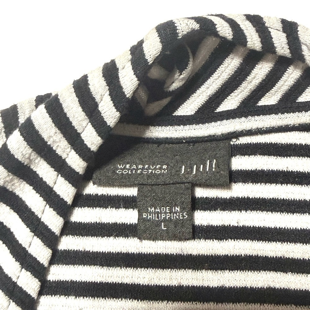 J. Jill Black and White Striped Women’s Cardigan Size L great for everyday wear - Picture 3 of 3